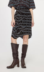 Skirt / JNBY Asymmetric Full Print Midi Skirt