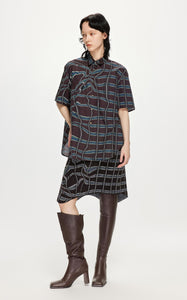 Skirt / JNBY Asymmetric Full Print Midi Skirt