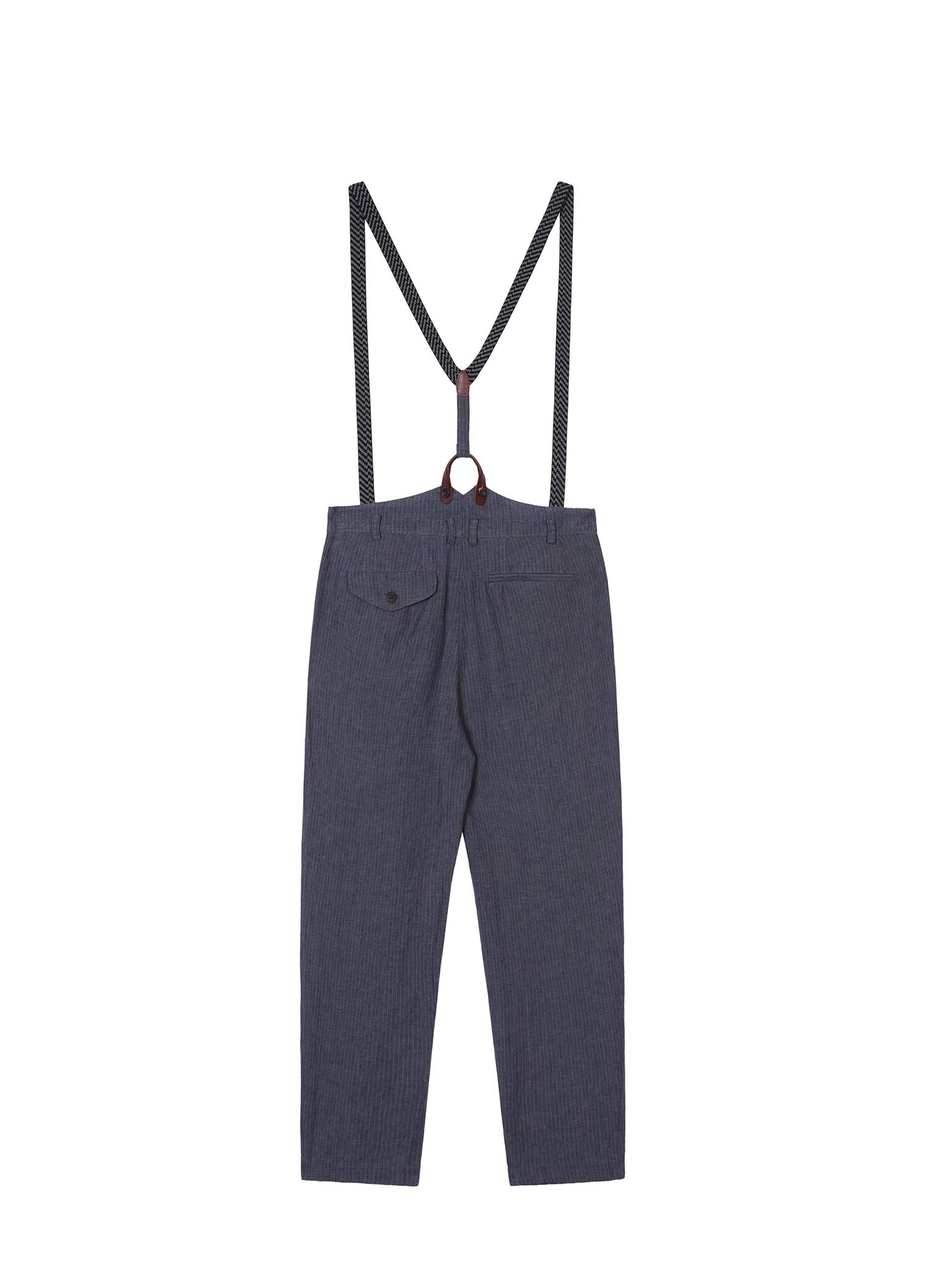 Pants / JNBY Linen Stripped Cropped Pants