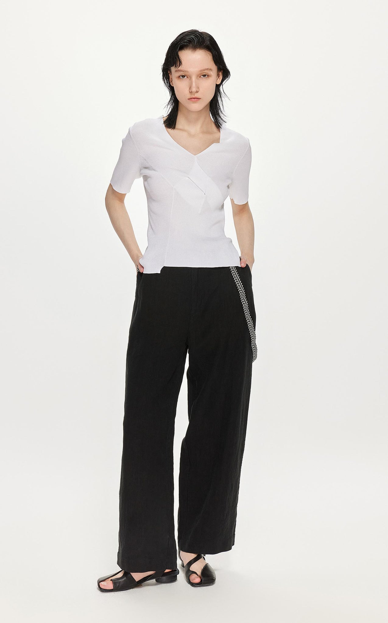 Pants / JNBY Soft High Rise Straight Leg Overalls (100% Linen)