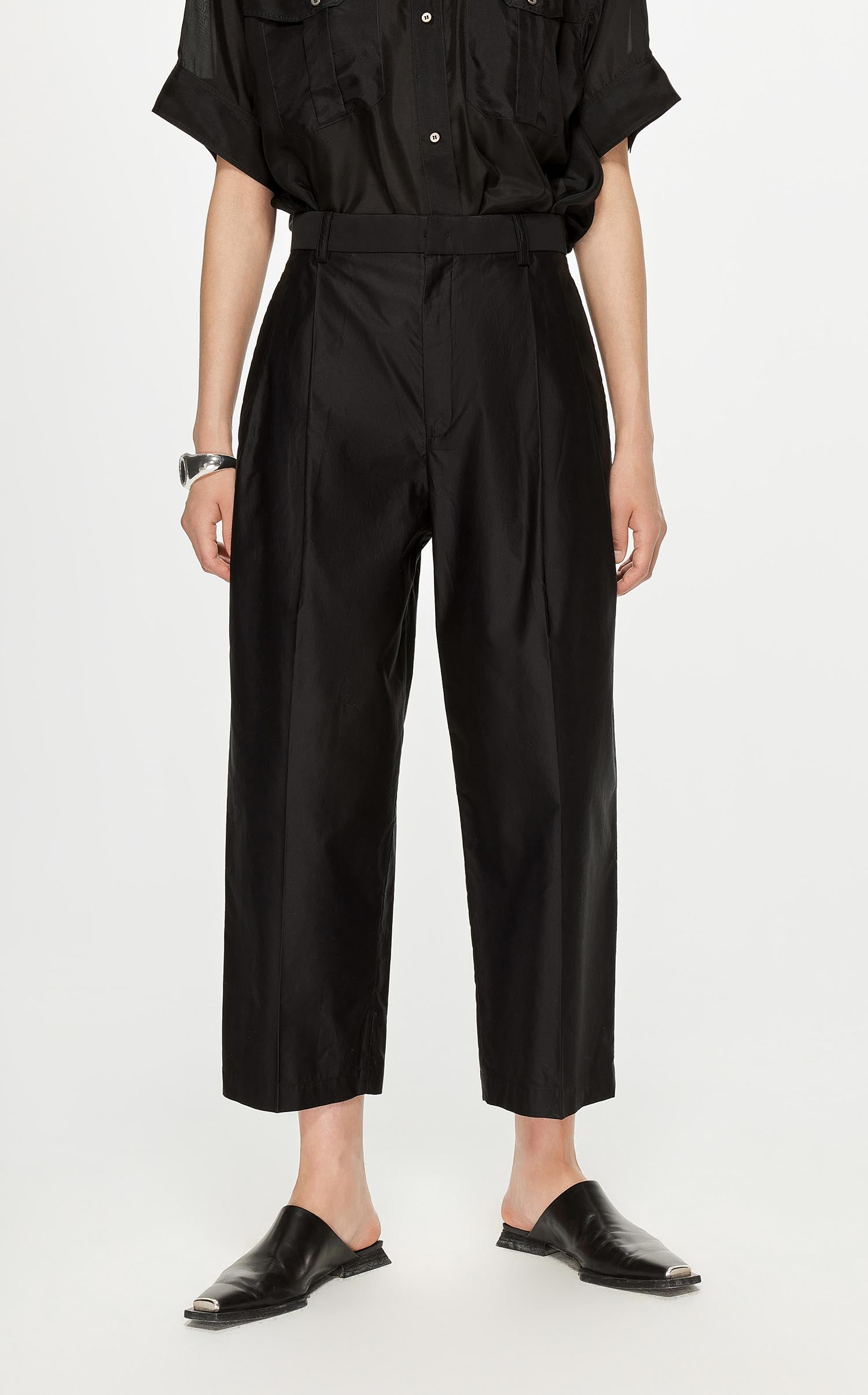 Pants / JNBY Solid Straight Cropped Pants (100% Cotton)