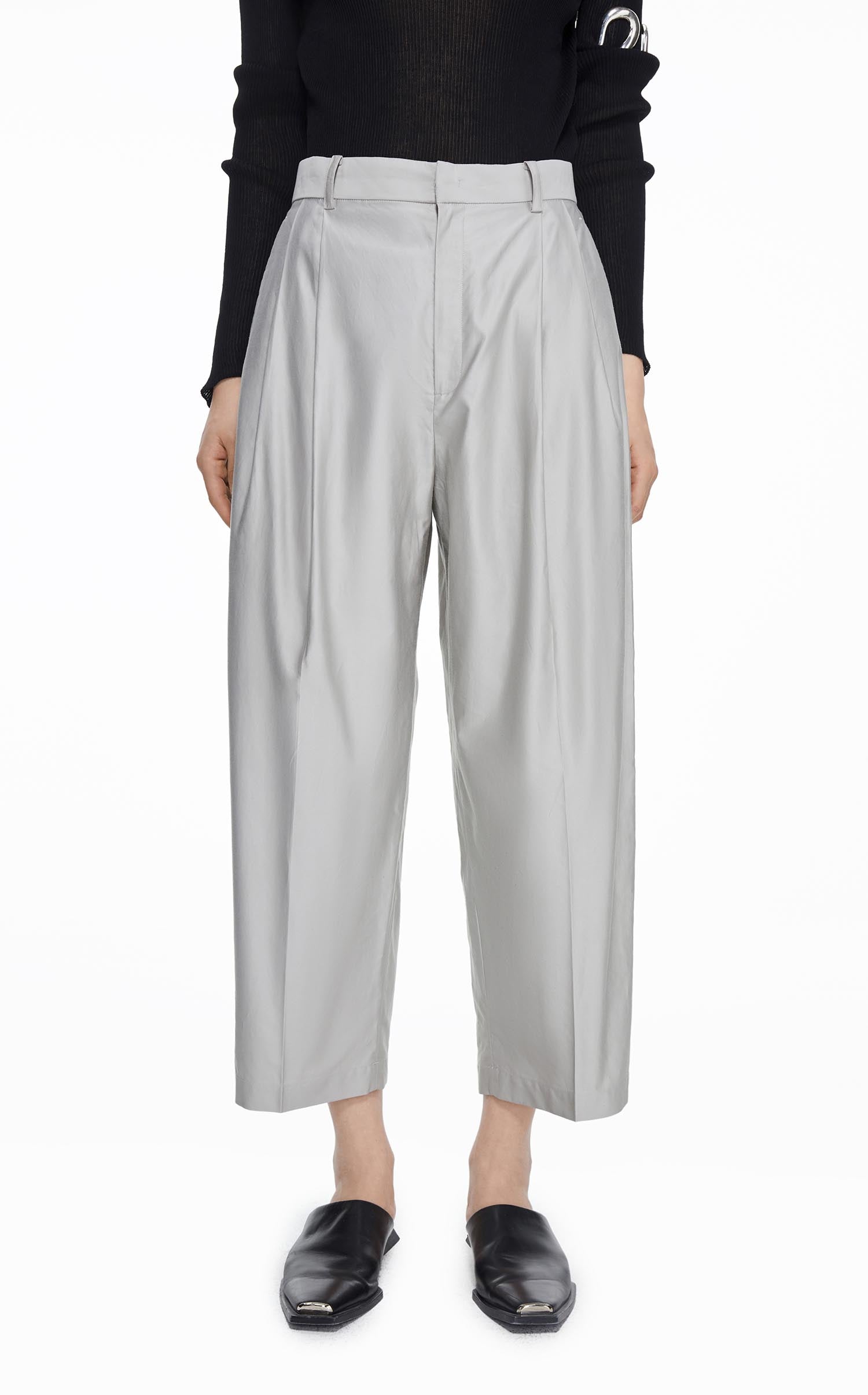 Pants / JNBY Solid Straight Cropped Pants (100% Cotton)