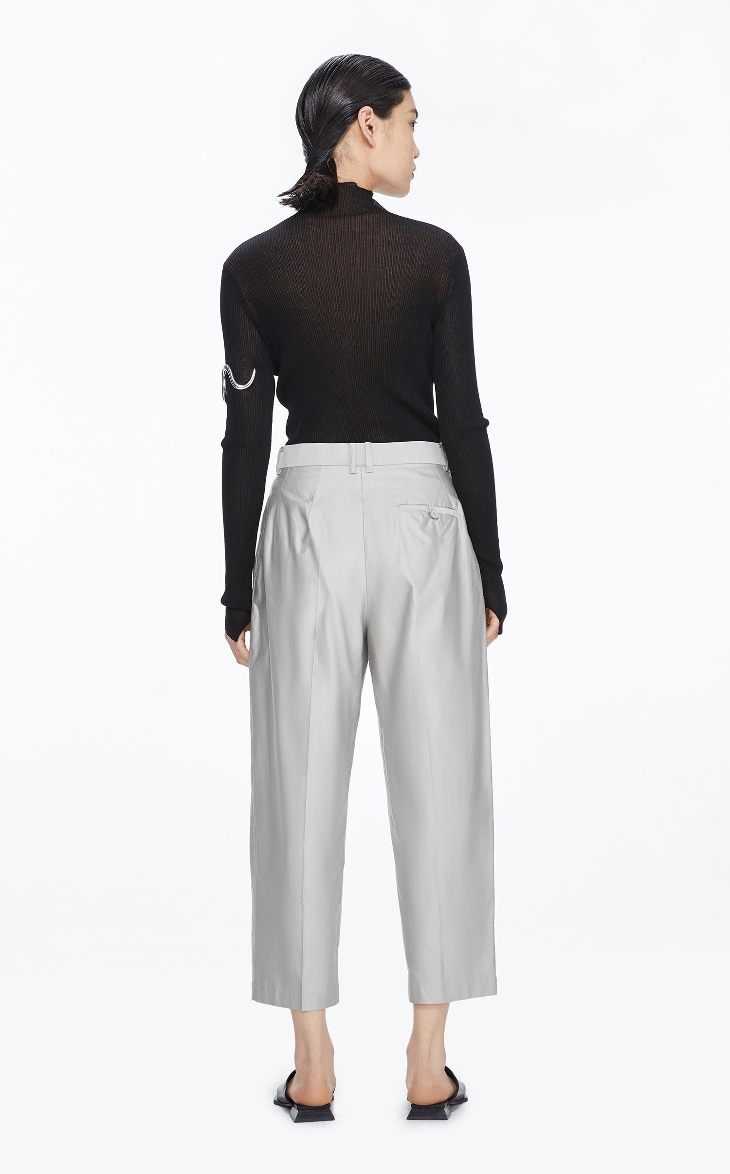 Pants / JNBY Solid Straight Cropped Pants (100% Cotton)