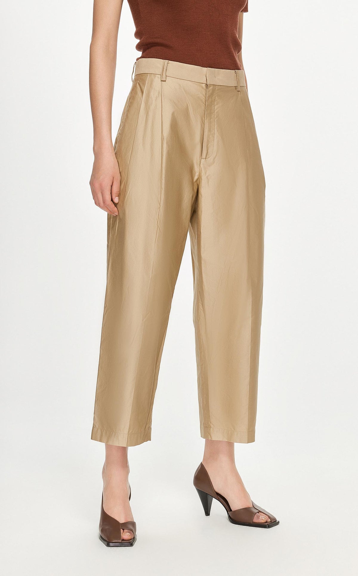 Pants / JNBY Solid Straight Cropped Pants (100% Cotton)