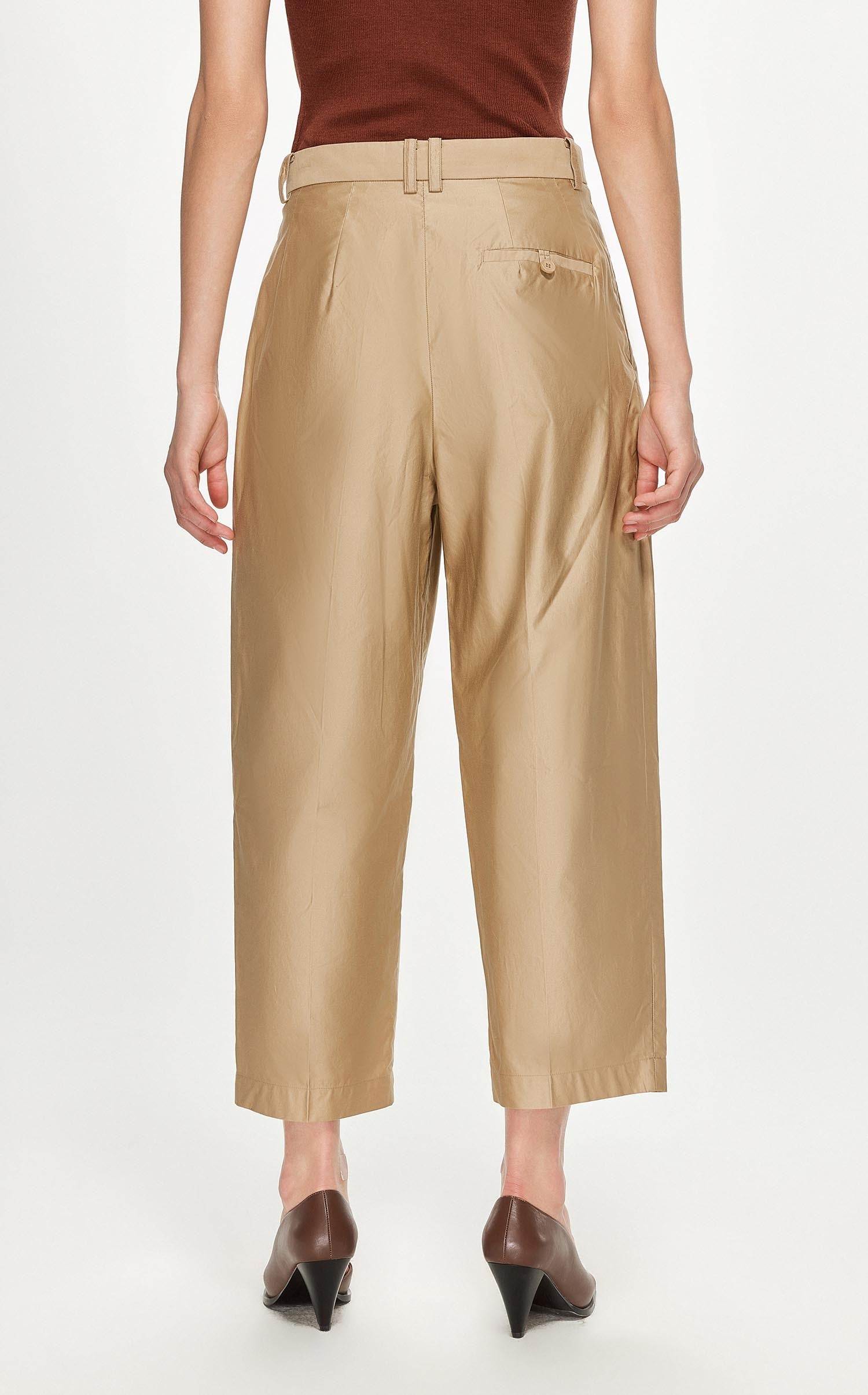 Pants / JNBY Solid Straight Cropped Pants (100% Cotton)