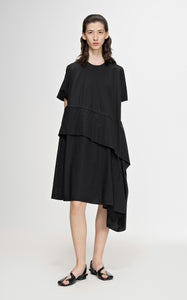 Dresses / JNBY Crewneck Layered Short Sleeve Dress (100% Cotton)