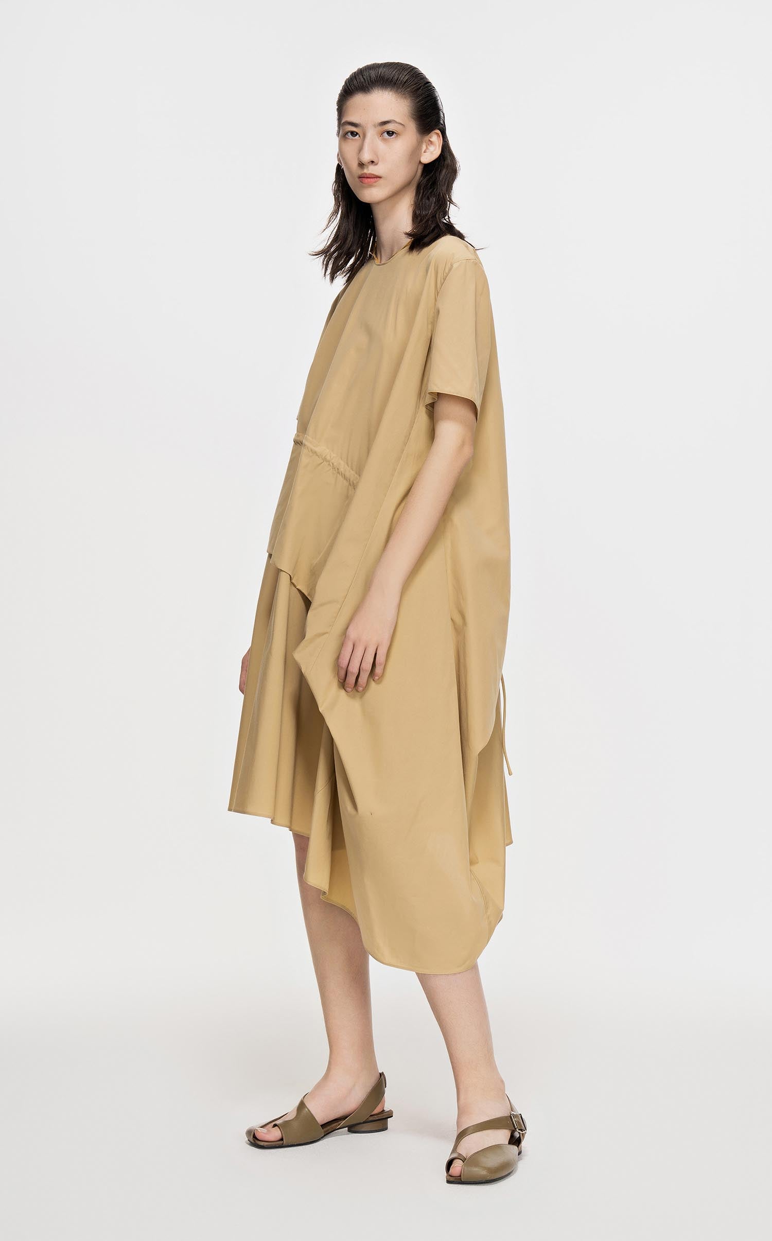 Dresses / JNBY Crewneck Layered Short Sleeve Dress (100% Cotton)