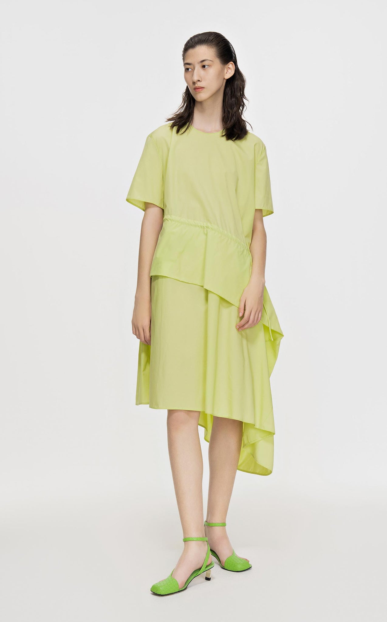 Dresses / JNBY Crewneck Layered Short Sleeve Dress (100% Cotton)