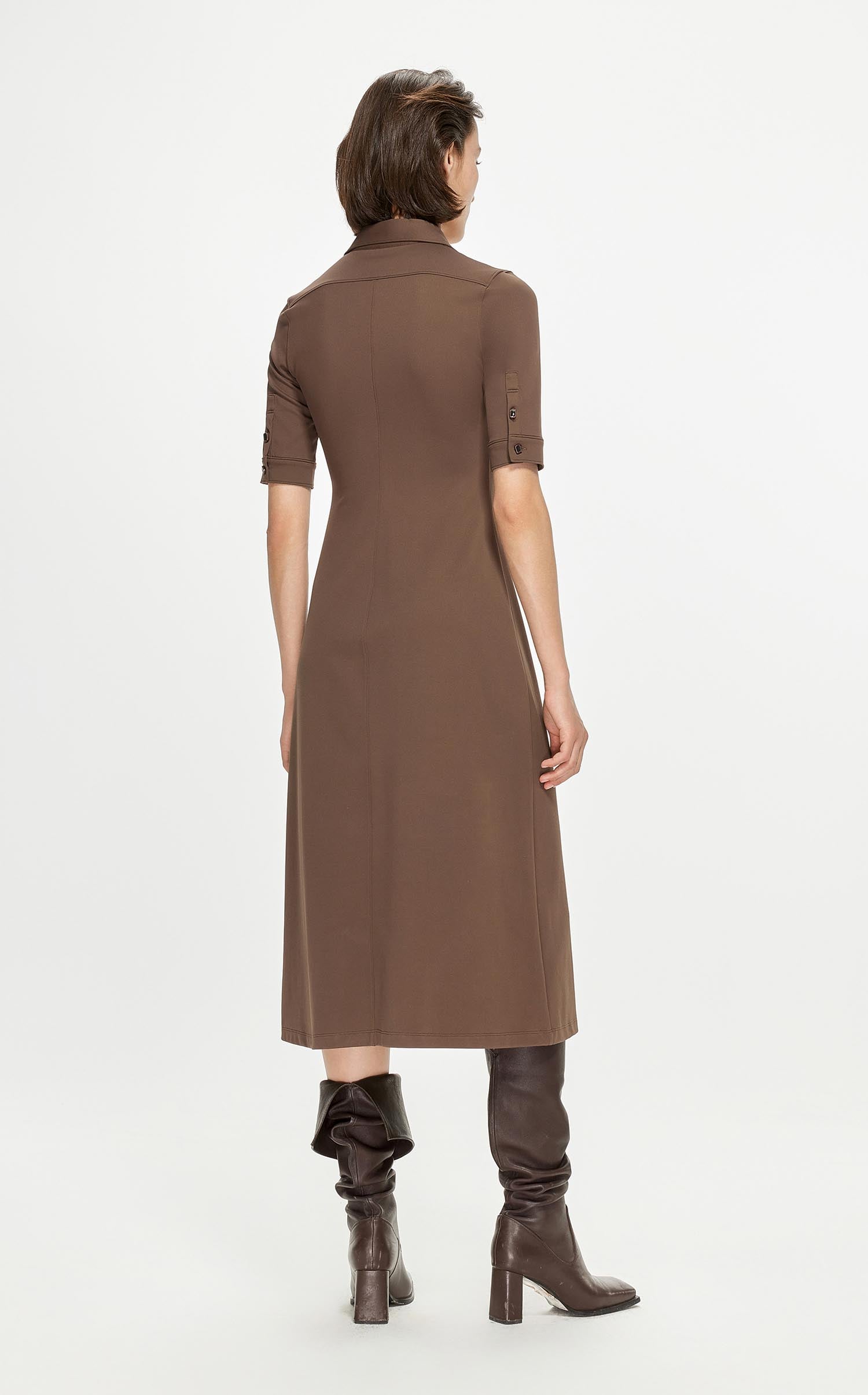 Dresses / JNBY Short Sleeve Solid Midi Dress