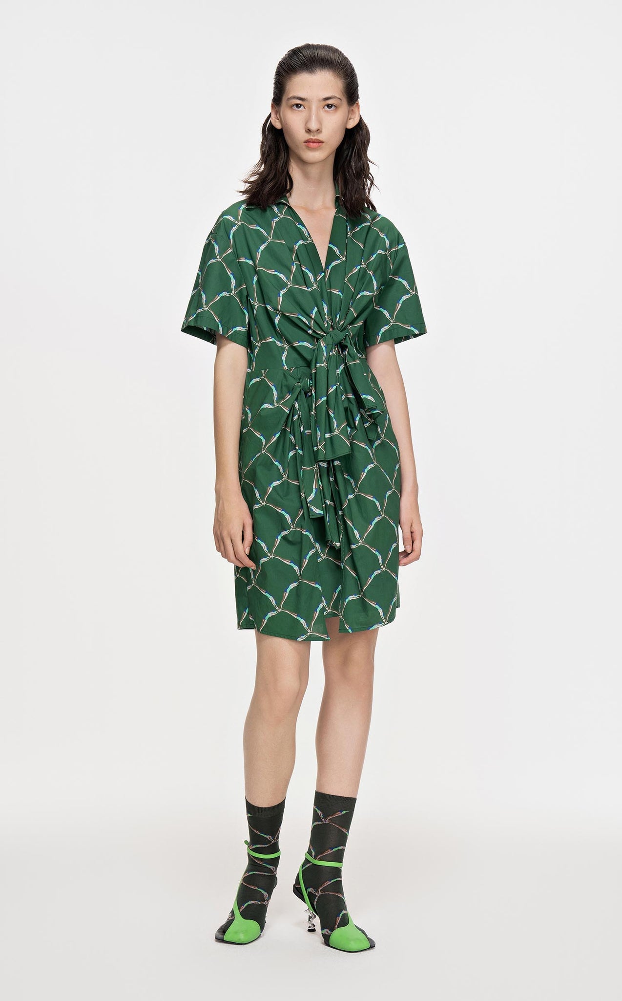 Dresses / JNBY Full Print Short Sleeve Dress (100% Cotton)