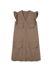 Dresses / JNBY Solid Zip-Up Sleeveless Dress (100% Cotton)