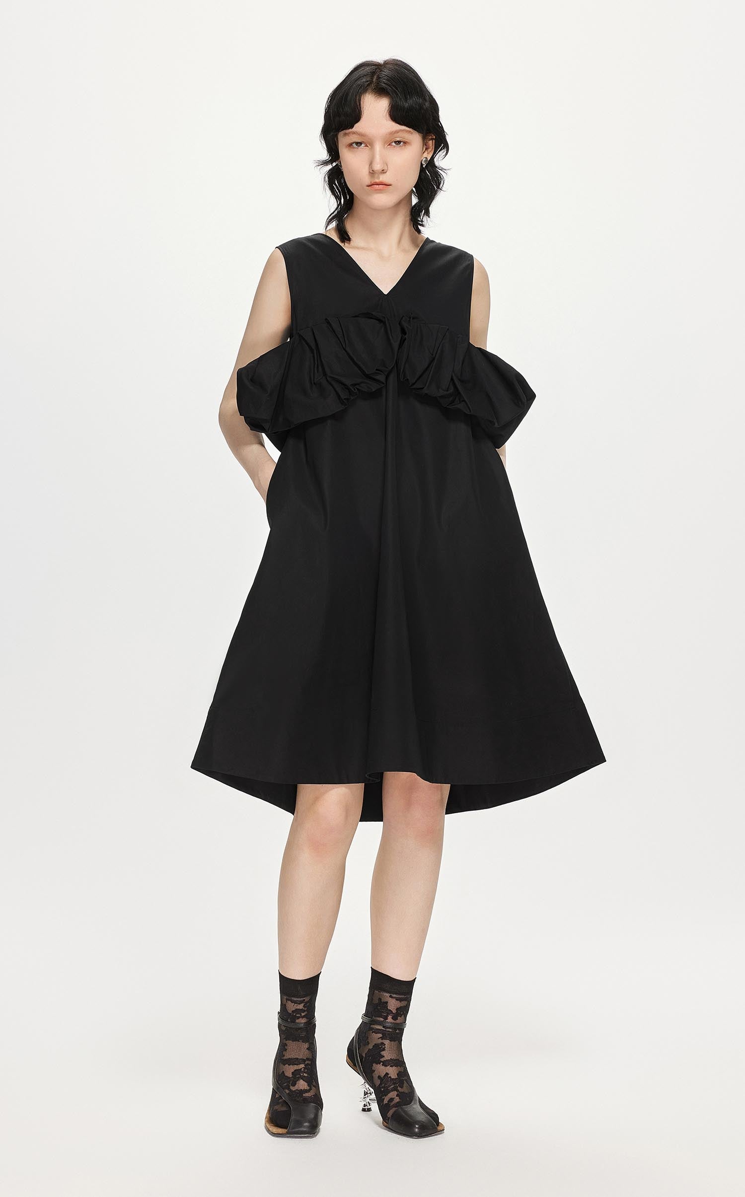 Dresses / JNBY Solid A-Line Sleeveless Dress (100% Cotton)