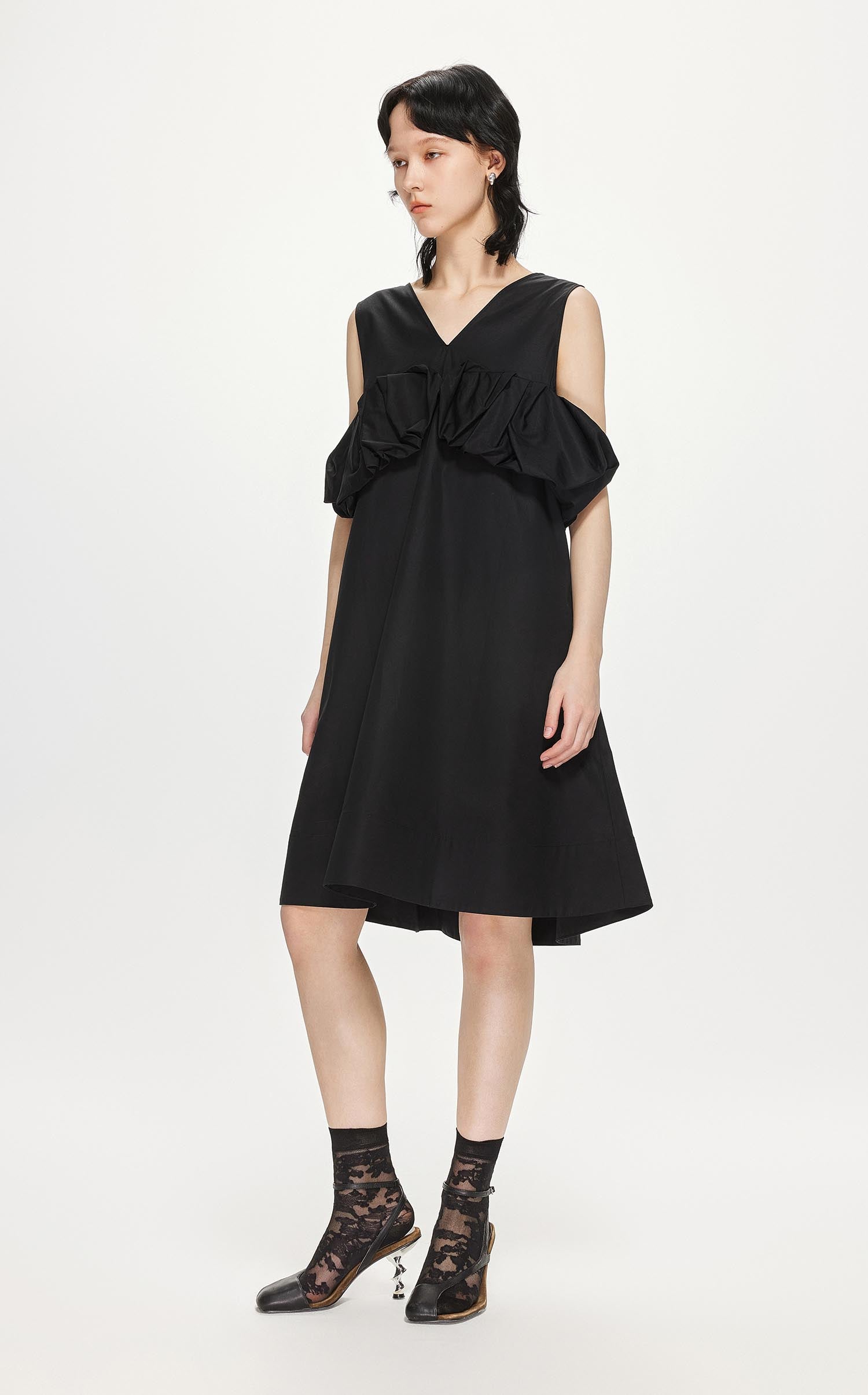 Dresses / JNBY Solid A-Line Sleeveless Dress (100% Cotton)