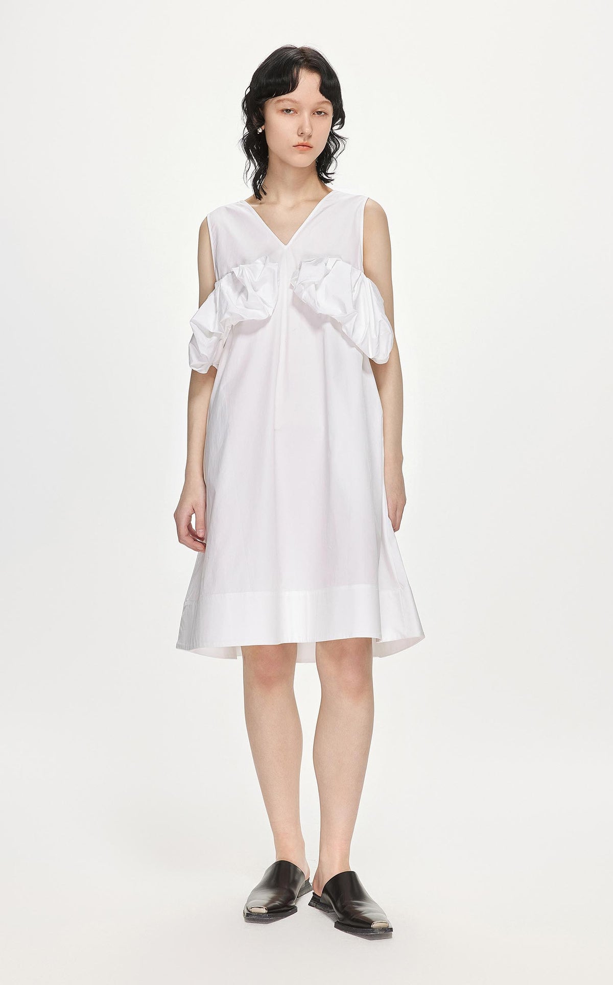 Dresses / JNBY Solid A-Line Sleeveless Dress (100% Cotton)