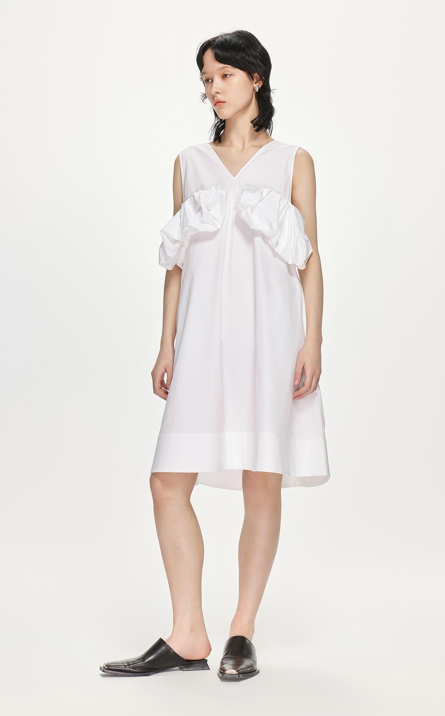 Dresses / JNBY Solid A-Line Sleeveless Dress (100% Cotton)