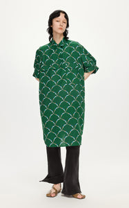 Dresses / JNBY Oversize Printed Short Sleeve Dress (100% Cotton)
