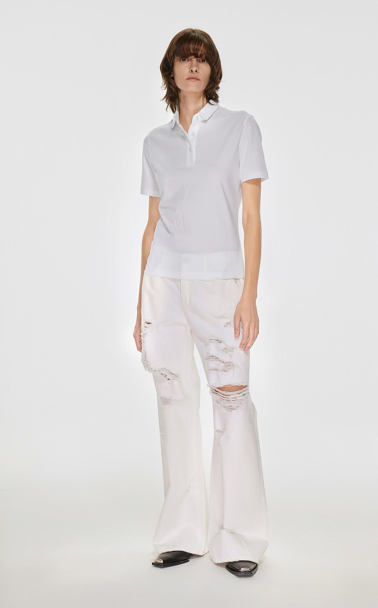 T-Shirt / JNBY Solid Short Sleeve Polo Shirt