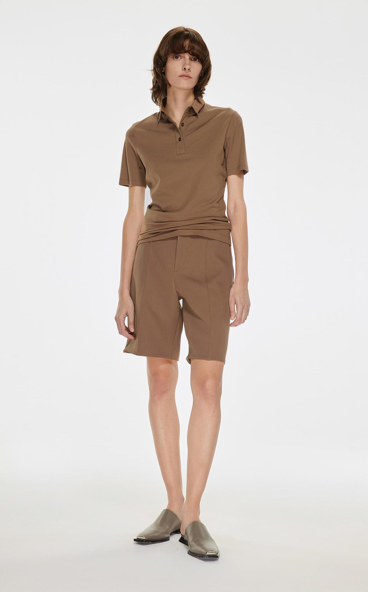 T-Shirt / JNBY Solid Short Sleeve Polo Shirt