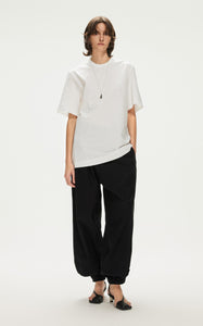 T-Shirt / JNBY Loose Fit Solid Short Sleeve T-Shirt (100% Cotton)