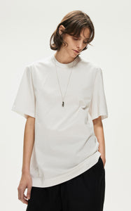 T-Shirt / JNBY Loose Fit Solid Short Sleeve T-Shirt (100% Cotton)