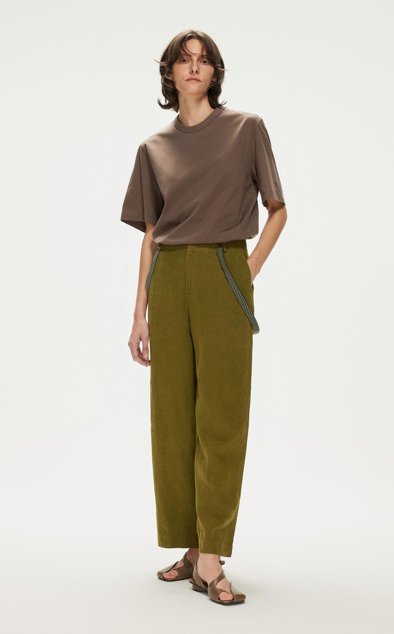 T-Shirt / JNBY Loose Fit Solid Short Sleeve T-Shirt (100% Cotton)