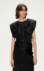 Shirt / JNBY Asymmetric Pure Silk Sleeveless Top (100% Silk)