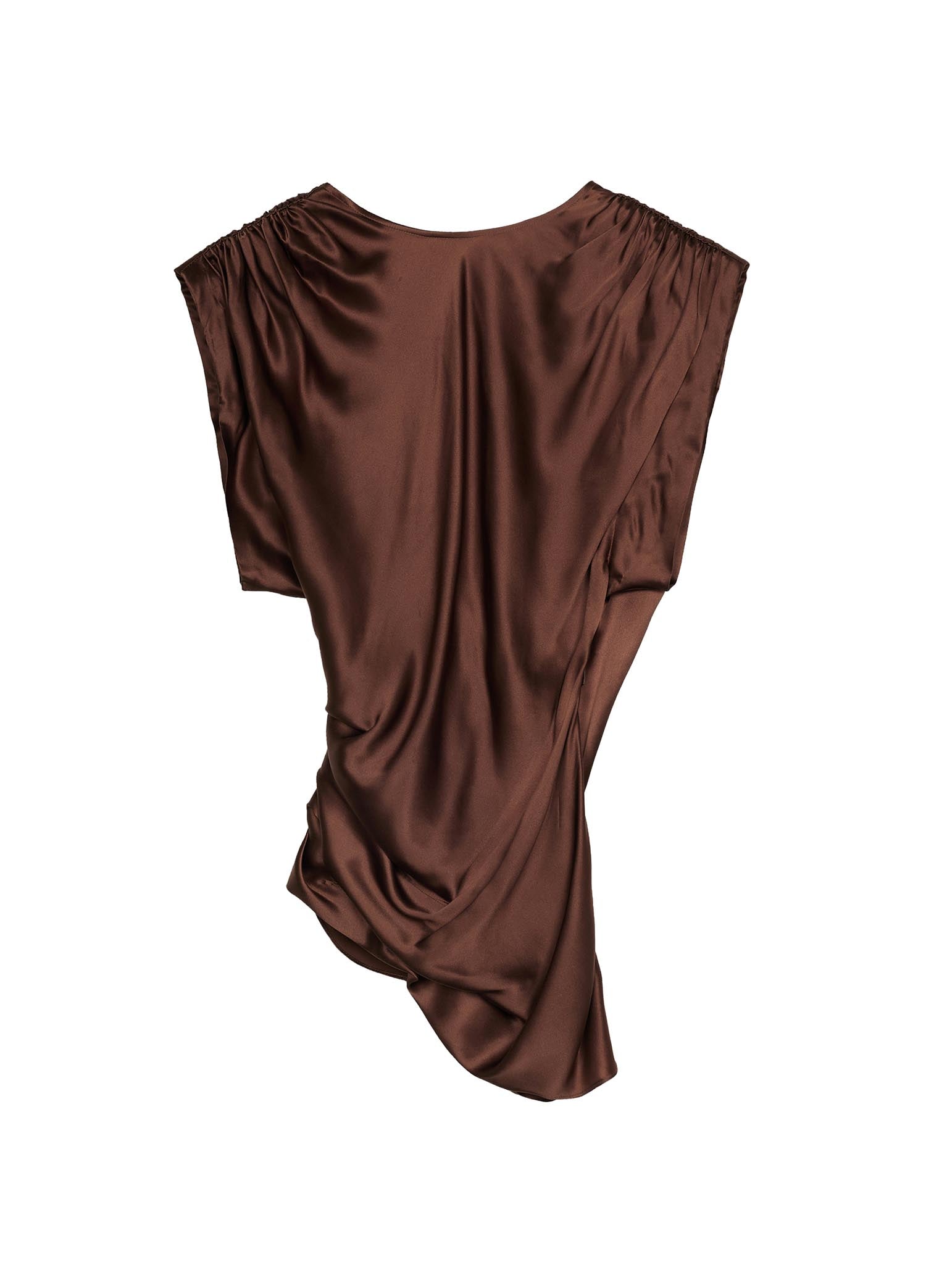 Shirt / JNBY Asymmetric Pure Silk Sleeveless Top (100% Silk)