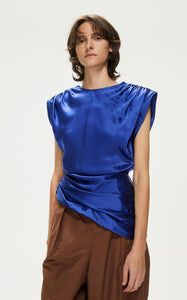 Shirt / JNBY Asymmetric Pure Silk Sleeveless Top (100% Silk)