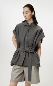 Shirt / JNBY Loose Fit Solid Sleeveless Shirt (100% Cotton)