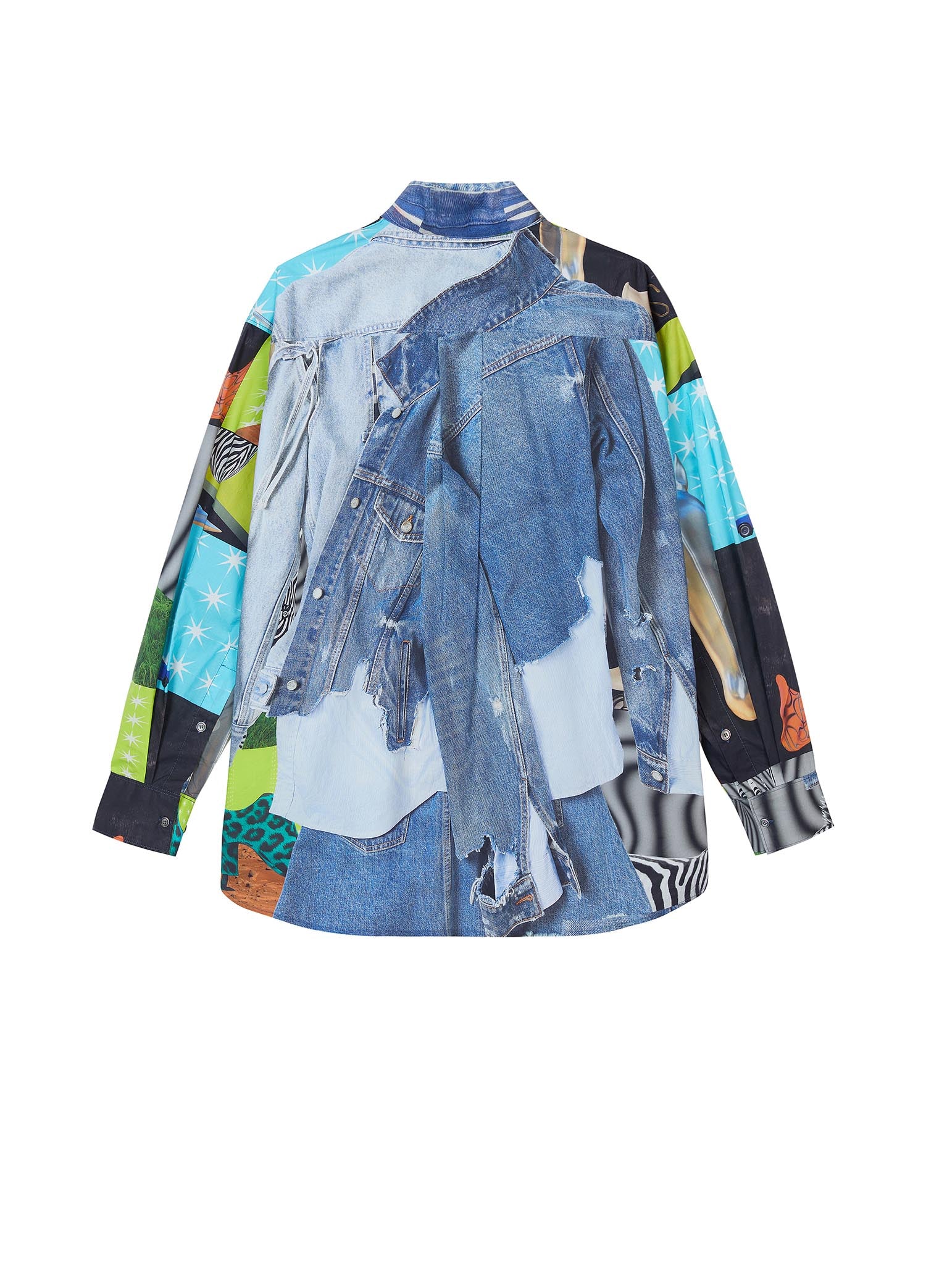 Shirt / JNBY Full-Denim-Print Long Sleeve Shirt (100% Cotton)