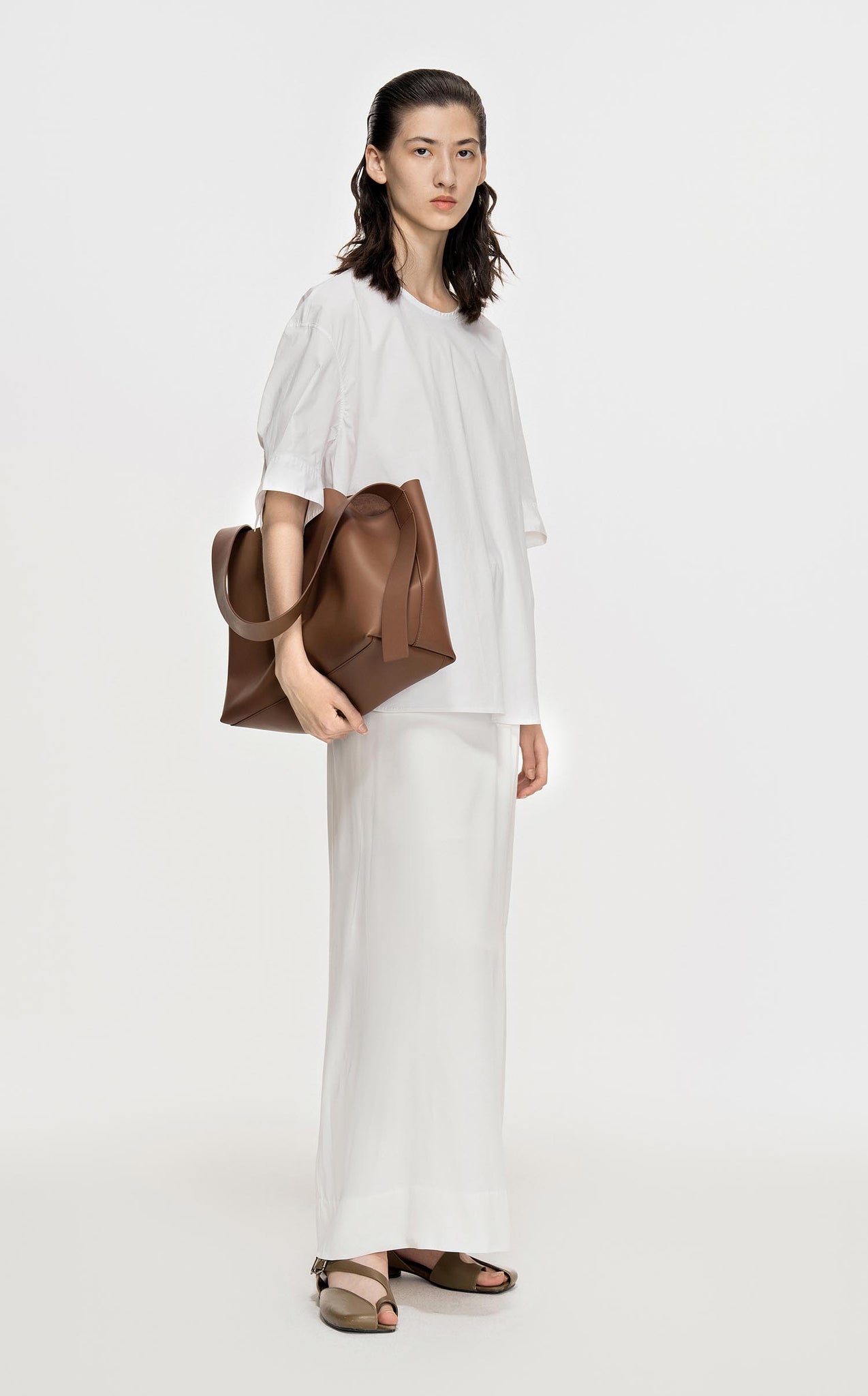 Shirt / JNBY Loose Fit Solid Crewneck Short Sleeve Top