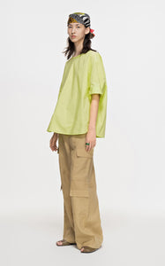 Shirt / JNBY Loose Fit Solid Crewneck Short Sleeve Top