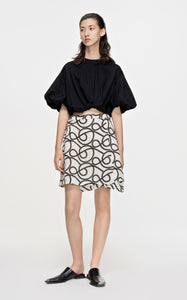 Skirt / JNBY Linen Print Skirt（Black Friday Flash Sale)