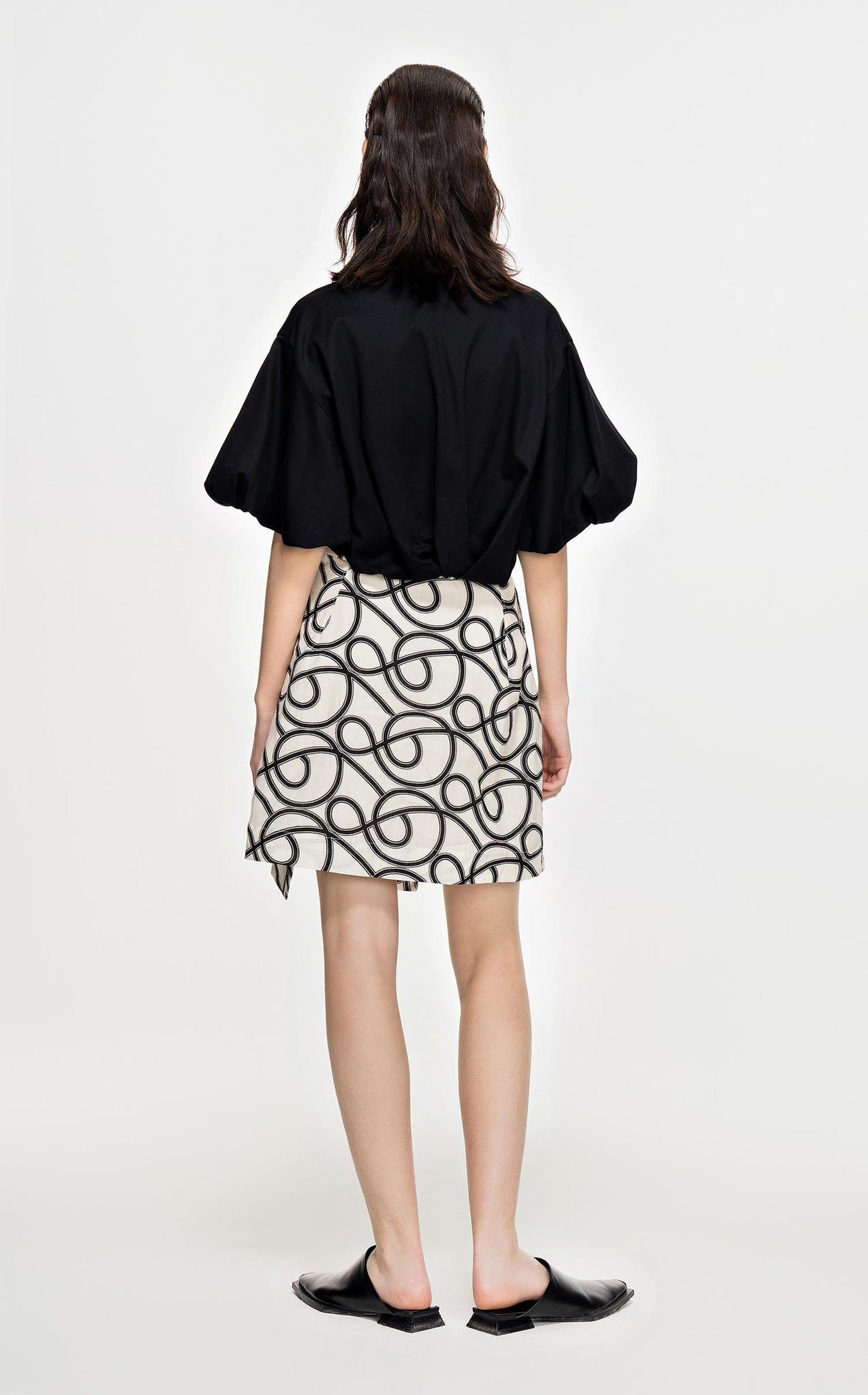 Skirt / JNBY Linen Print Skirt（Black Friday Flash Sale)