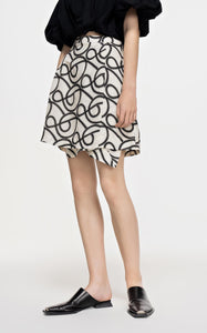 Skirt / JNBY Linen Print Skirt（Black Friday Flash Sale)