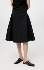 Skirt / JNBY Solid Midi A-Line Skirt (100% Cotton)