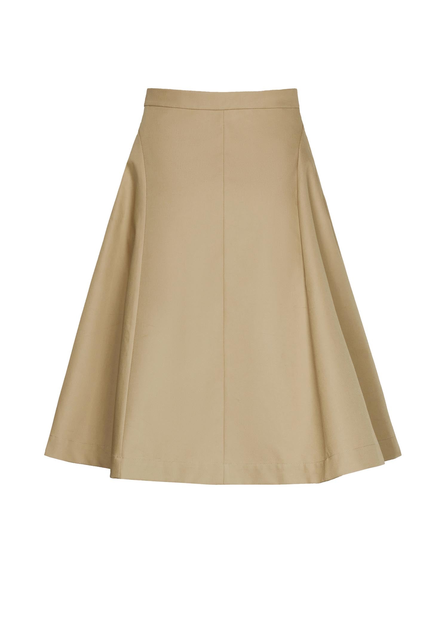 Skirt / JNBY Solid Midi A-Line Skirt (100% Cotton)