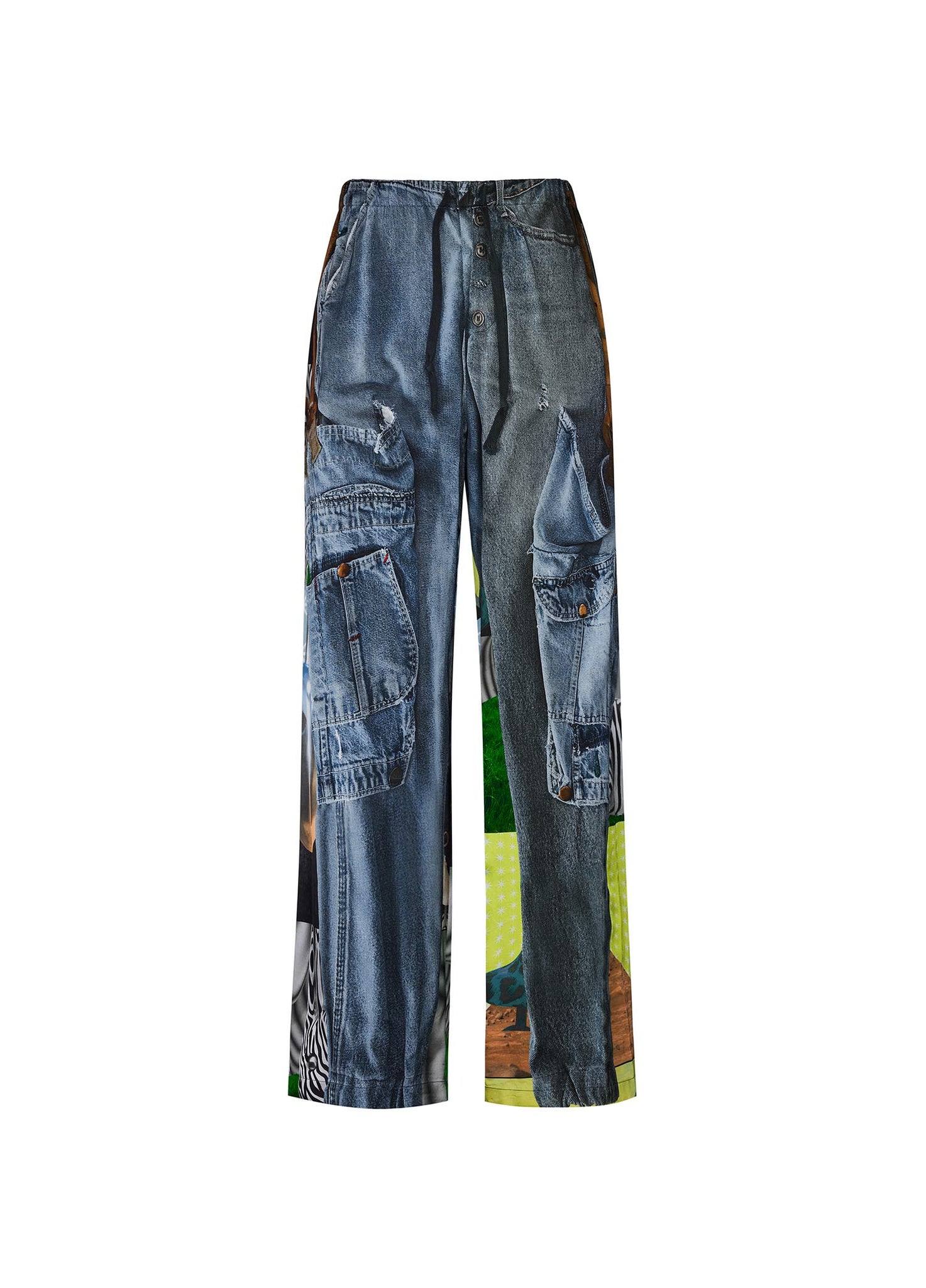 Pants / JNBY Full Washed-Denim-Print Pants