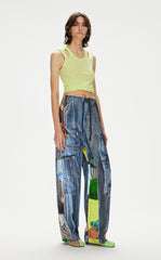 Pants / JNBY Full Washed-Denim-Print Pants