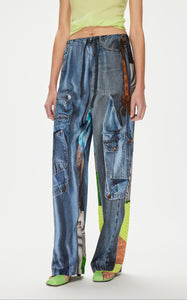 Pants / JNBY Full Washed-Denim-Print Pants