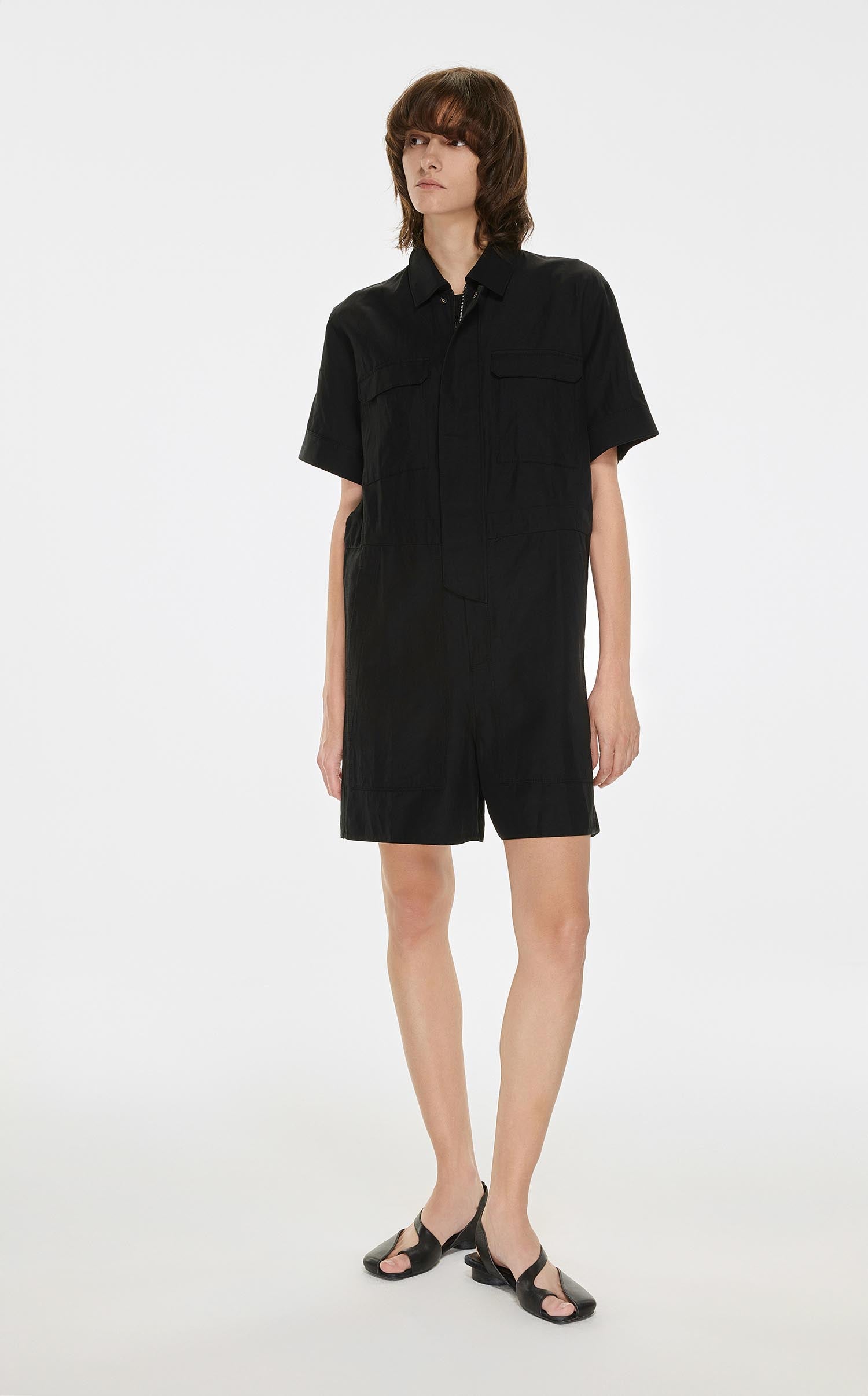 Jumpsuits / JNBY Solid Short Sleeve Jumpsuit