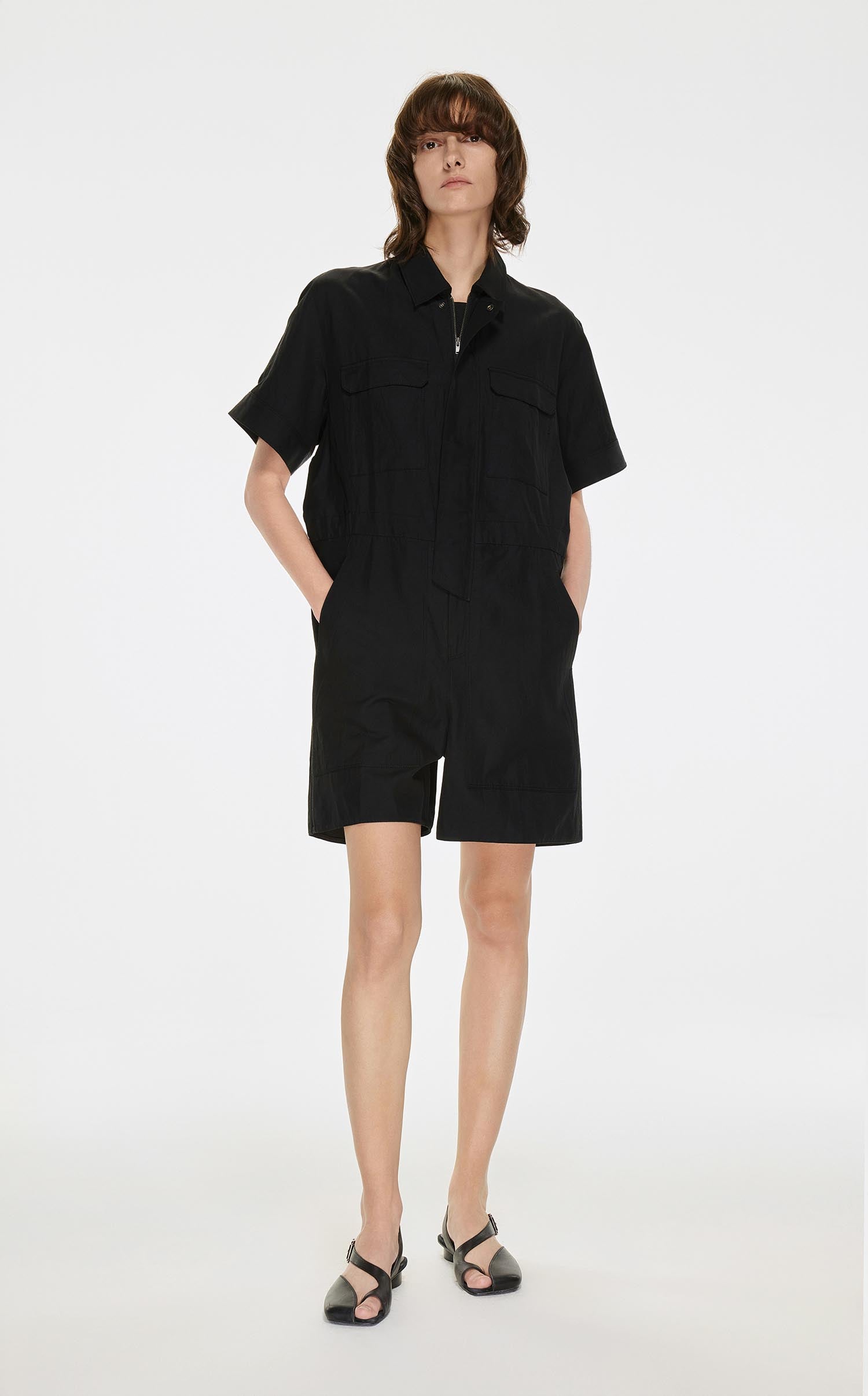 Jumpsuits / JNBY Solid Short Sleeve Jumpsuit