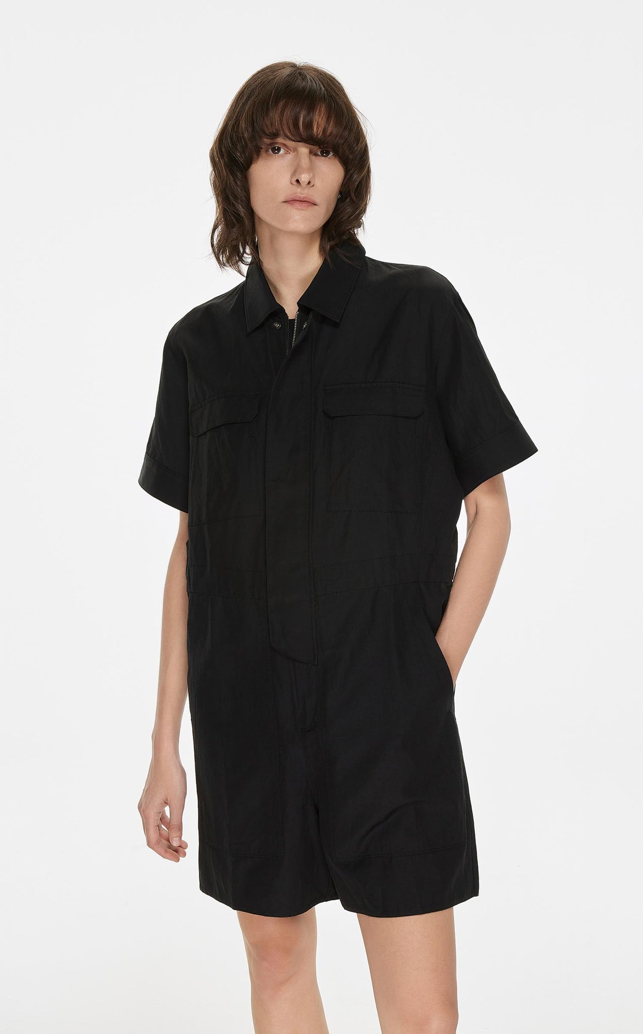 Jumpsuits / JNBY Solid Short Sleeve Jumpsuit
