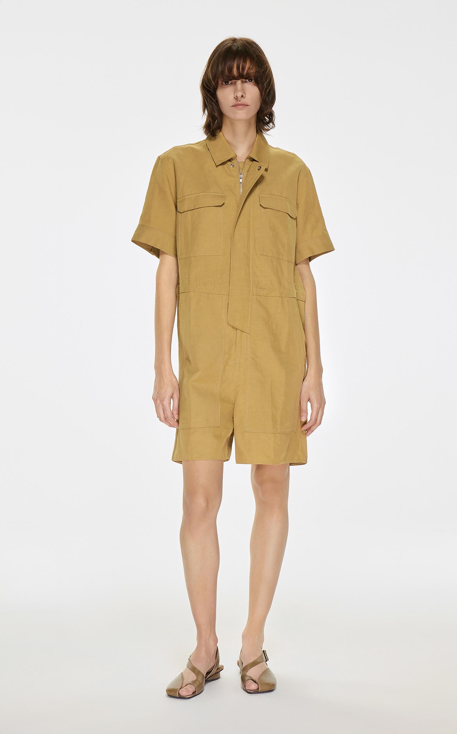 Jumpsuits / JNBY Solid Short Sleeve Jumpsuit