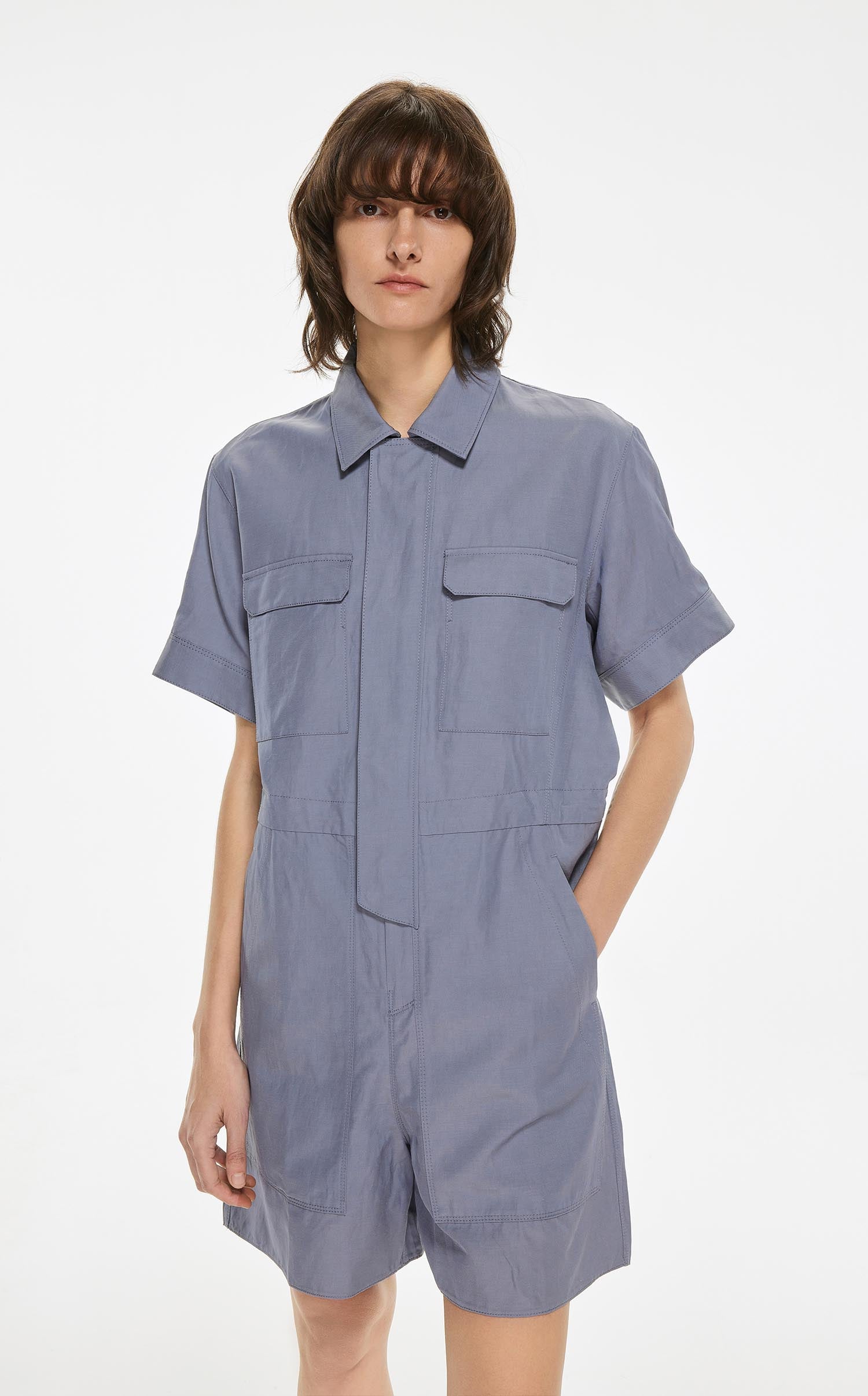 Jumpsuits / JNBY Solid Short Sleeve Jumpsuit