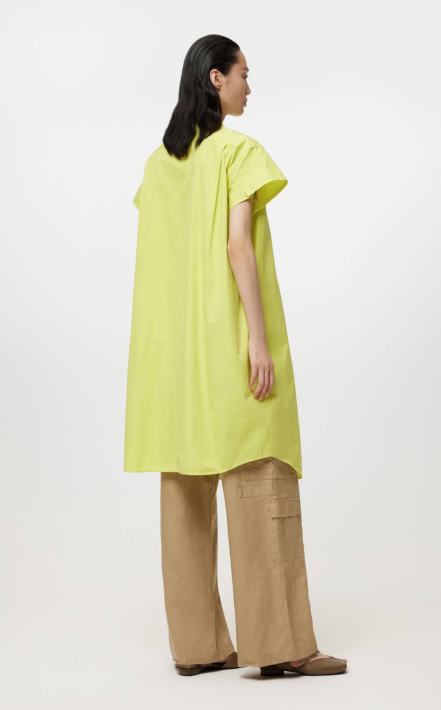 Dresses / JNBY Oversize Solid Short Sleeve Dress (100% Cotton)