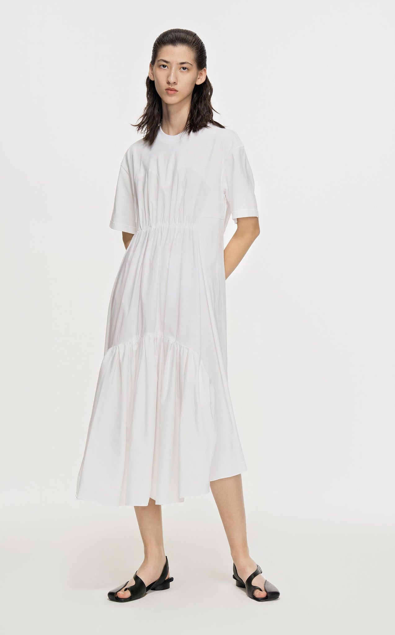 Dresses / JNBY Loose Fit Patchwork Pleated Dress