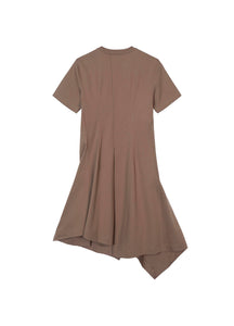 Dresses / JNBY Solid Asymmetric Short Sleeve Dress