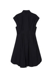 Dresses / JNBY Solid Shirt Style Cotton Sleeveless Dress