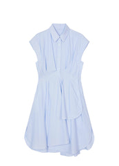 Dresses / JNBY Solid Shirt Style Cotton Sleeveless Dress